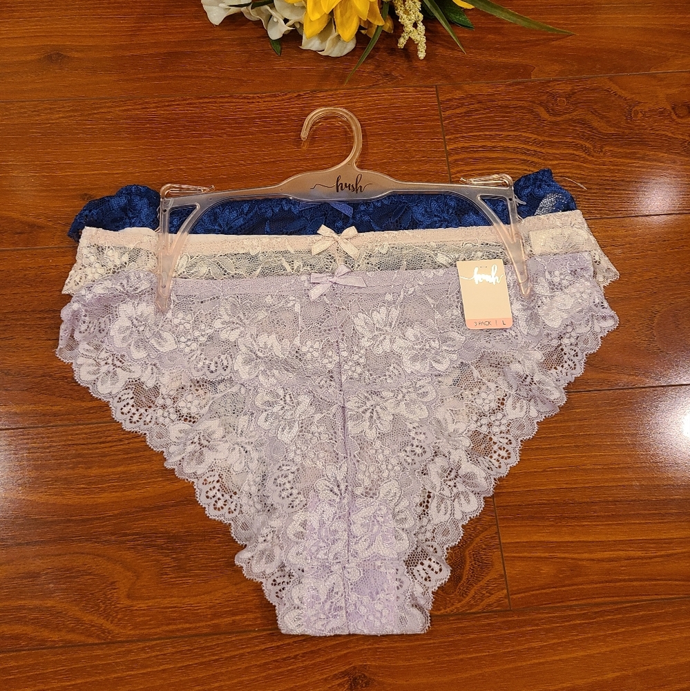 Hush 3 pack Lace Underwear/Panties Size Large